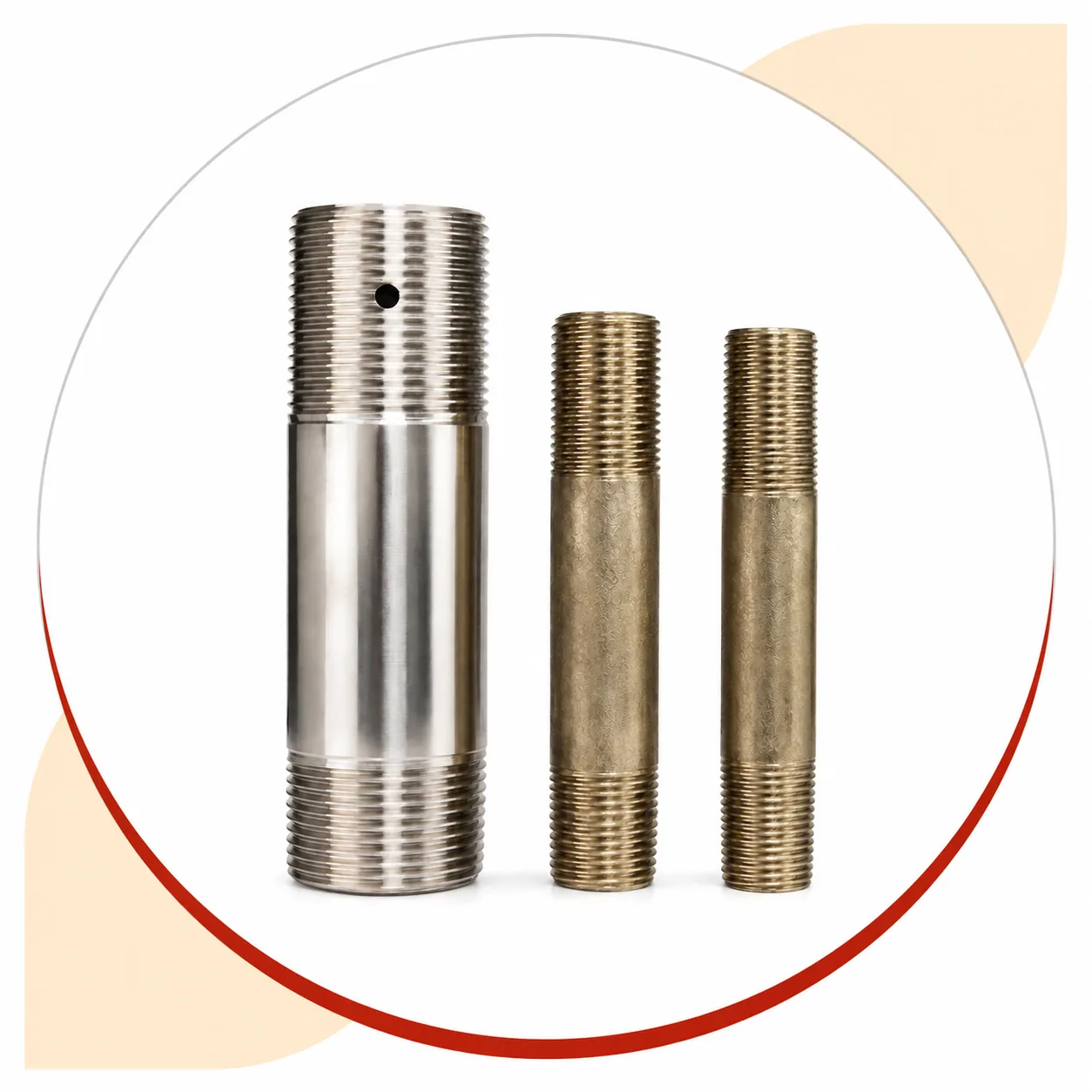 Stainless steel and galvanized iron nipples